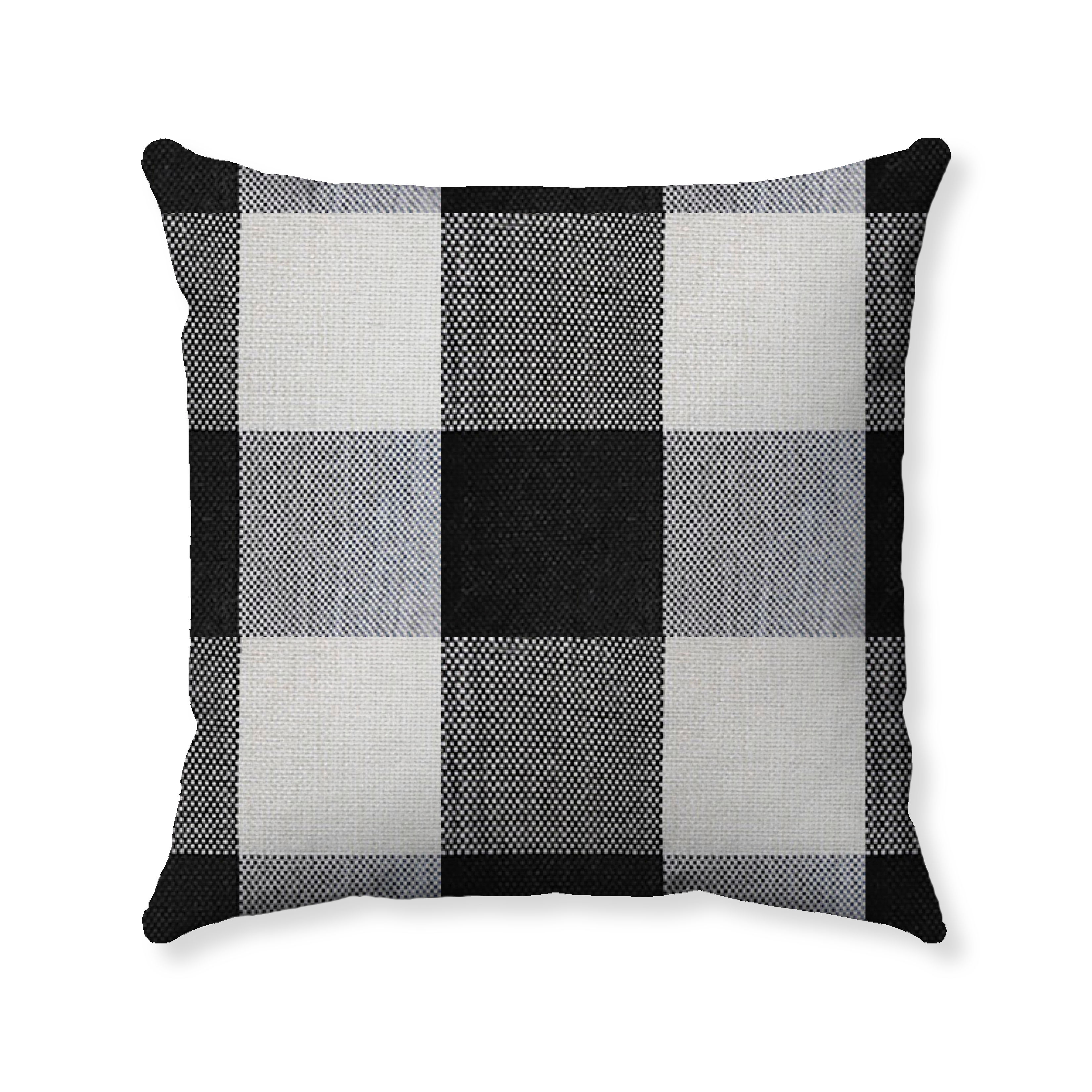 Black and best sale cream plaid pillows